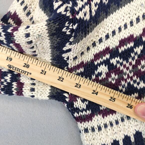 Vintage 80s 90s Nowell's Pullover Knit Fair Isle Sweater Men's M Made USA Cotton - Picture 6 of 10